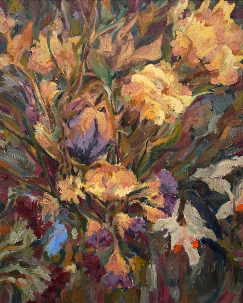 entangled flowers 2026 oil on canvas 18''x24'' $80