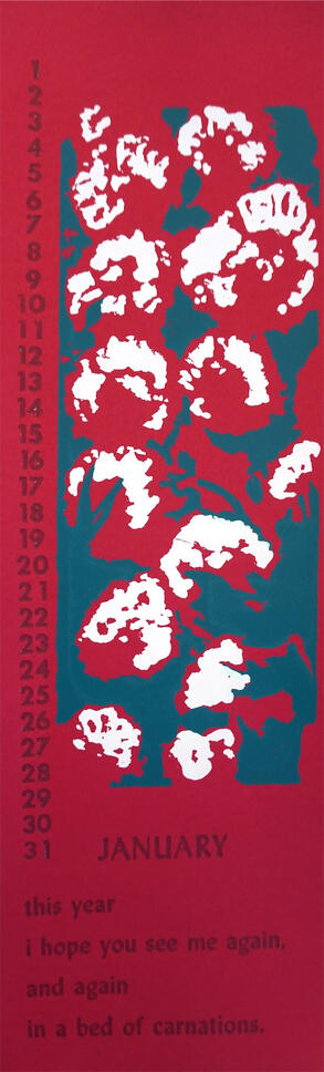 january 2026 silkscreen and letterpress 5''x