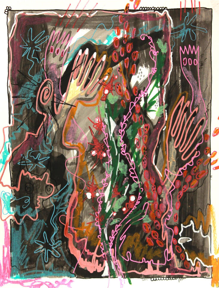 is this the end 2025 mixed media on panel $50/ $75 matted