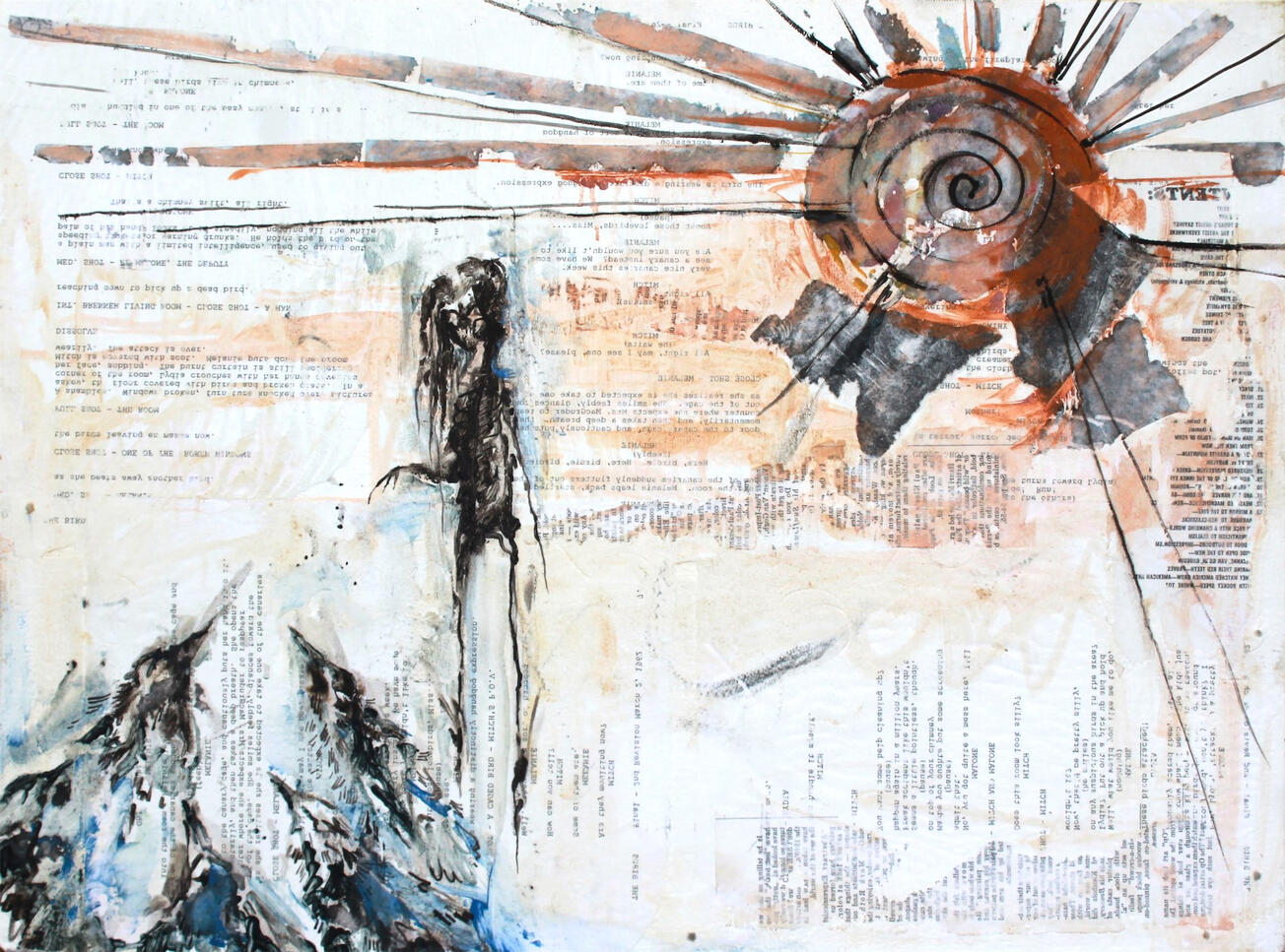 friends with desolate 2025 oil on canvas 24''x18'' $100